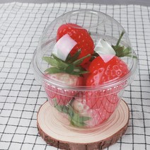 9온스 투명컵+돔뚜껑 100개 VV 컵과일 미니 테이크 아웃 간식 볼, 9온스 투명컵+돔뚜껑(100개)