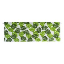 노블티 코티지 녹색 바나나 잎 인쇄 블랙 아웃 창 커튼 밸런스 짧은 반 깎아 지른 커튼로드 포켓 창문 38 