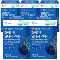 JW중외제약 혈행건강 rTG알티지 오메가3, 1050mg, 5개