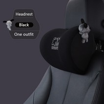 자동차 목 베개 메모리 폼 자동차 좌석 머리 받침 베개 자동차 등받이 지원 피로 운전을위한 요추 지원 편안한 인체 공학적, 검은색