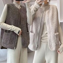 여성 양털 조끼 뽀글이 겨울 가을 베스트 여자 패딩 후리스