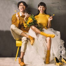 웨딩 촬영 커플 룩 봄 시밀러 스냅 사진 의상 테마