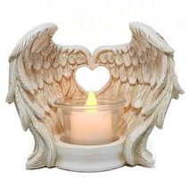 캔들홀더 티라이트 촛대 수 지 천사 날개 캔들 홀더 컵 홈 거실 식탁 낭만적 인 저녁 식사 장식, 01 off white