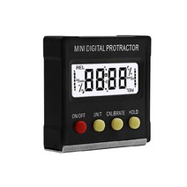 전자각도기 Mini Digital Protractor Magnetic Angle Finder Inclinometer 360 Degree 56mm2-inch LCD Disp, BK