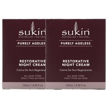 Sukin (수킨) Sukin 퓨얼리 에이지리스 리스토어러티브 나이트 크림 120ml(4.06fl oz), 2개