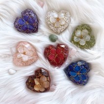 꽃 하트 오르고나이트 전자파 차단 치유 오르곤 에너지 힐링, 청금석