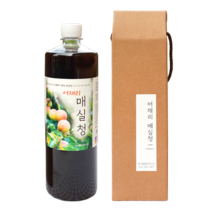 어재리 매실청 1리터 황매 익은 매실 원액 엑기스 무농약 3년 숙성 옹기, 어재리 무농약 3년숙성 매실청 1리터+선물용 손잡이박스