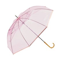 Wpc. [비닐 우산] 뱀부 크리아 엄브렐러 58cm 핑크 긴 우산 여성 RWS-22004-LU