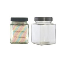 [유리병] 플라스틱마개 사각꽃차310 1개 310ml, 플라스틱검정