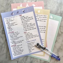 B5 파스텔 모눈 노트 패드 공시생 수험생 떡메모지 필기 떡메 문구 대떡메, 핑크토끼