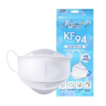 힐링팩토리 숨편한 KF94 미세먼지 대형 화이트 황사 방역 식약처인증 성인용, 200매