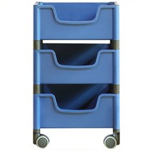 스마트퍼니쳐 적층식 수납박스 3단 로라형, 블루, 1개