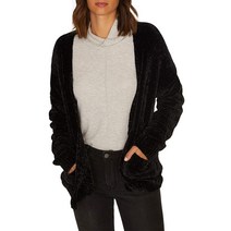 Sanctuary Clothing 여성용 셔닐 가디건 스웨터 블랙 XS 블랙.