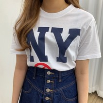 불량소녀 엔와이 박시 반팔티 반팔 티셔츠