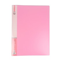 플러스샵 A3 클리어화일 6색상 PP 속지20매입, 분홍10개