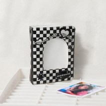 콜북 1단 2단 귀여운 포카 제작 포토 북 레트로 블랙 3 인치 폴라로이드 사진 앨범 스타 체이싱 걸 아이돌 작은 카드 저장 책 Kpop 포토카드 바인더 홀더, grid