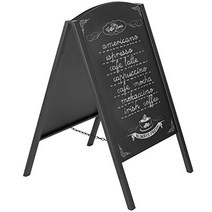 MyGift Black Metal Large A-Frame Erasable Chalkboard Signage/Restaurant Menu Board/Decorative Weddin