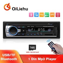 Oliehu-자동차 라디오 오토라디오 1 딘 블루투스 MP3 자동차 스테레오 수신기 오디오 범용 멀티미디어 플레이어 TF/USB/SD AUX, 해외 _16G 카드가 있는 라디오