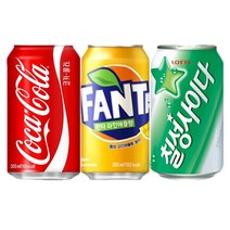 코카콜라 8캔+칠성사이다 8캔+환타 오렌지 8캔 총 355mlx24캔 1세트 안심포장 뚱캔, 코카콜라 8캔+칠성사이다 8캔+환타 파인 8캔