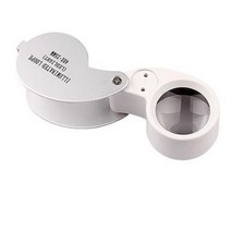 루페 휴대용 LED 돋보기 독서 미니 확대경 40X-25MM 루빼, 3개