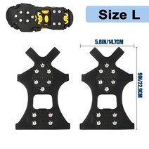 아이젠 체인아이젠 등산용 10 스터드 미끄럼 방지 아이스 스노우 그리퍼 스파이크 겨울 등반 그립 신발, 11 L-Silver