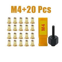 1/21PCS 핸드 리벳 너트 헤드 M3/M4/M5/M6/M8/M10 팁 맨드릴 도구 벨트 휴대용 Riveter 예비 부품, 02 M4 21Pcs