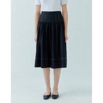 [22SS] 블랙 셔링장식 면 스커트 HSSK2B553BK