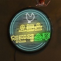 아트박스/꾸밈 nw215-LED액자35R_오늘은치킨이지, 타입2.소주