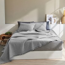 피그먼트 목화솜 30수 워싱 글루밍 패드겸 스프레드 이불/인체에 무해한 천연 연료, 글루밍 그레이