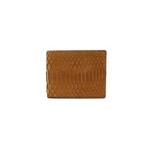 리얼 파이톤 뱀가죽 지갑 남성 반지갑 카멜 뱀피