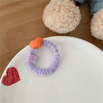 컬러 크림 사랑 헤어 링 여름 새로운 달콤한 귀여운 더블 포니 테일 넥타이 헤드 볼 헤어 액세서리 여성