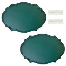 율라라 모던 방수 테이블 매트 2p + 수저받침 2p, 그린, 43 X 30cm