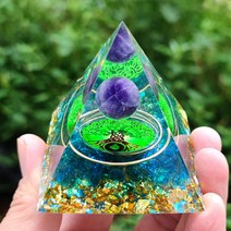Orgone 명상 정신수양 기분좋은 힐링 에너지 용품 피라미드 크리스탈 풍수 장식품 소품, 13