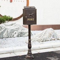 유럽식 복고풍 전원주택 우체통 야외 방수 고급 스탠드 빈티지 우편함, 6019L 세로형