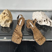 여성 스퀘어 X자 끈 스트랩 샌들 여자 미들힐 샌들 4.5cm