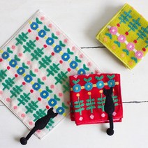 아츠코마타노 타올 손수건 햇볕쬐기 3color 일본 수입, 레드