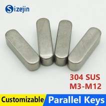 R핀 스냅핀 고정핀 평행 키 핀 304 스테인레스 스틸 A2 라운드 엔드 플랫 M3 M4 M5 M6 M8 M10 M12 스퀘어 바 10개 295198, M6x6x30