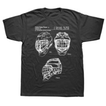 아이스하키 장비 용품 Funny Ice Hockey Goaltender Mask 특허 티셔츠 코튼 스트리트웨어 반팔 생일 선물, 08 BLACK_05 XL