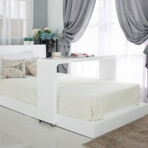 다오름 [착불] 은목 50T 하이그로시도장 퀸Q 베드테이블 침대테이블, 레드, 레드