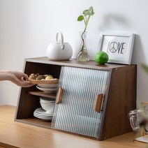 주방 원목 머그 미니 수납장 찻잔 접시 텀블러 홈바장 다기장 찻잔장식장, 월넛 52cm