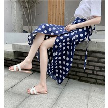 비치웨어스커트 바캉스 스커트여성 빅도트무늬 트임 해변 비치스커트 원피스타입 랩오버스커트 시폰 플라워 롱스커트