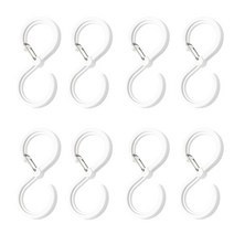 8PCS 후크 다기능 플라스틱 크리 에이 티브 욕실 네일 후크 옷장 크로스 바 후크 범용 휴대용 후크 R-F, WHITE