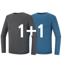 [라운드 1+1] 남자 멜란지 라운드티 R21 부드러운 착용감에 아웃도어 기능성 티셔츠