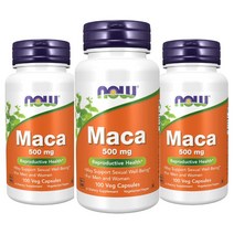 1+1+1 나우푸드 마카 500mg 베지캡슐 블랙마카 페루마카 100정 스테아르산 정품품질보장, 3개