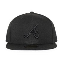 (뉴 에라) 59FIFTY 애틀랜타 브레이브스 [MLB TEAM-BASIC FITTED CAPBLACKOUT] NEW ERA ATLANTA BRAVES 5950 모자 블랙