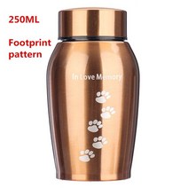 강아지 고양이 애견 반려 유골함 납골함 캡슐 스톤함 진공 도자기 금은 스테인레스 스틸 항아리 애완견 새 햄스터 화장 유골 기념품 관 유골 애완 동물 기념, 골드 풋프리