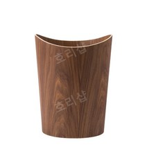 모던 우드 원형 휴지통 버킷 나무 쓰레기통 인테리어휴지통, 05.월넛 아크, 1개