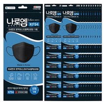 나로엠 KF94 블랙 황사마스크 100매 - 보건용마스크 초미세먼지, 상세페이지 참조