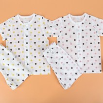 바이루체 심플도트3부 반팔 유기농 유아 내의 신생아 내복 아기옷