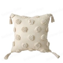 Sunflower House 고급 사각 북유럽 소파쿠션 카페 디자인 인테리어 쿠션 솜 포함 45*45cm, 융단 태슬